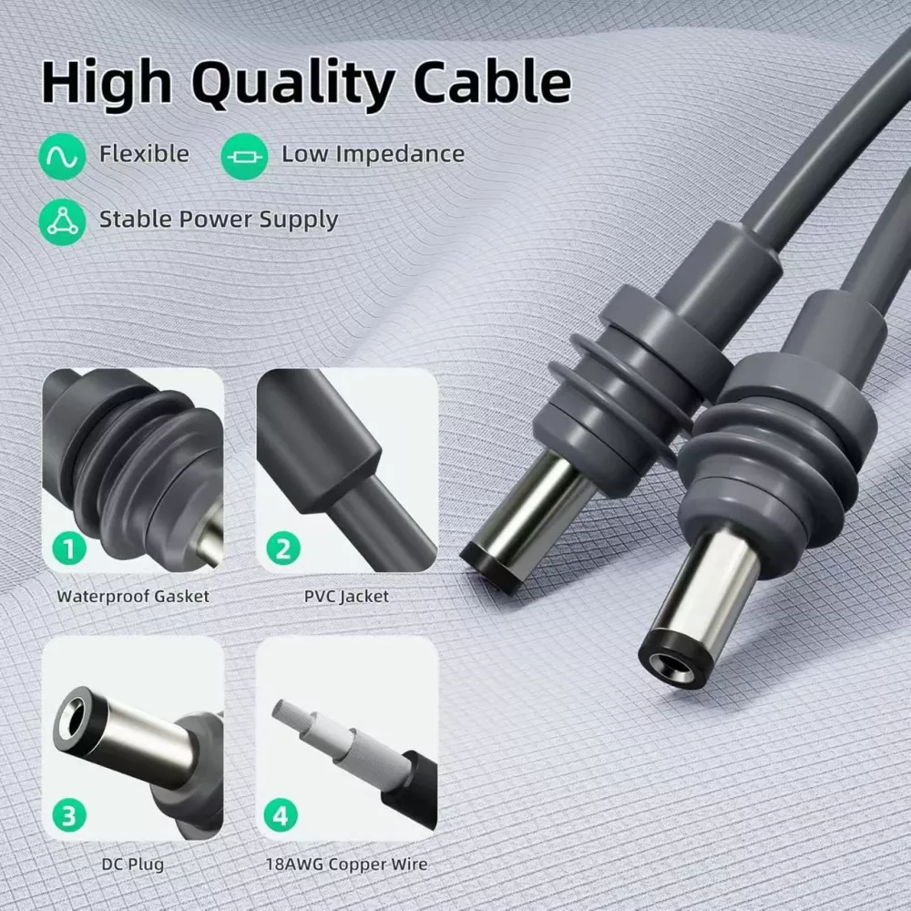 Starlink Mini DC Power Cable Male to Male