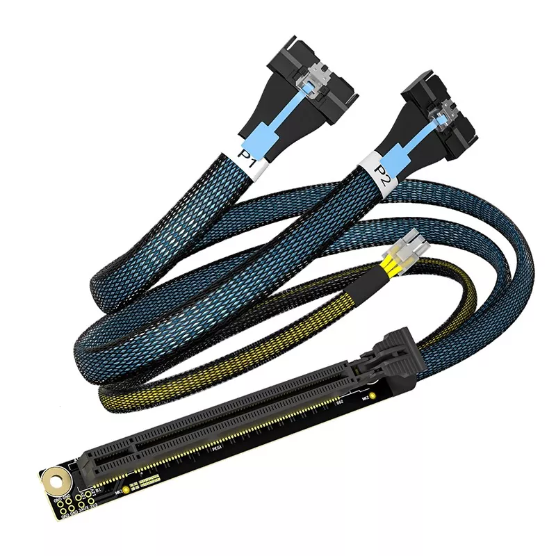 PCIe X16 থেকে 2MCIO 8X কেবল